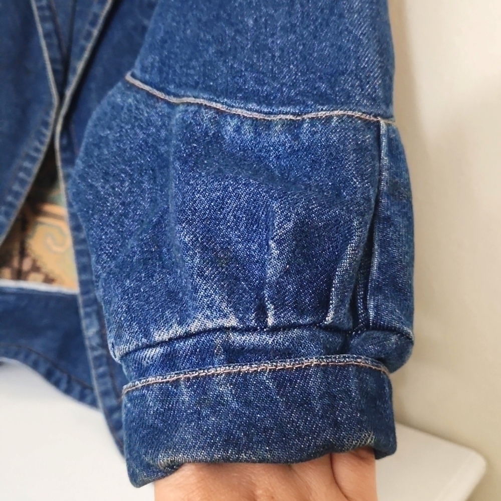 Rare Small-Large Oversized Tapestry Denim Vintage Jacket Y2K Bode Grandmacore - Picture 3 of 15